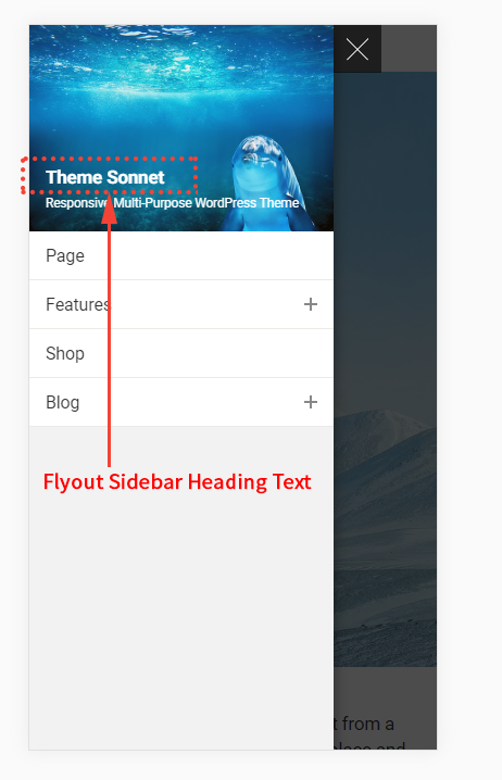 Flyout Sidebar Heading Text