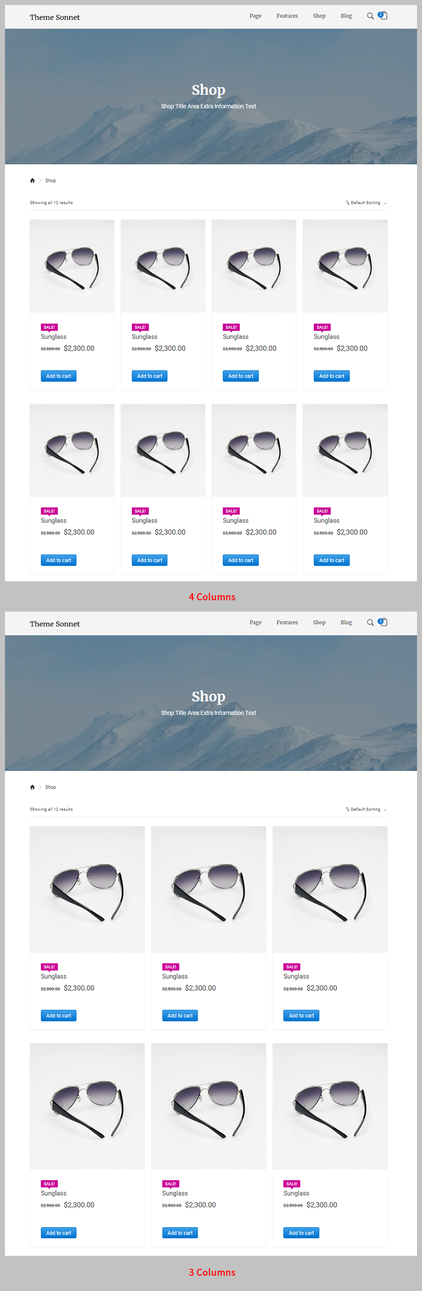 Number of Columns On The WooCommerce Shop Page.