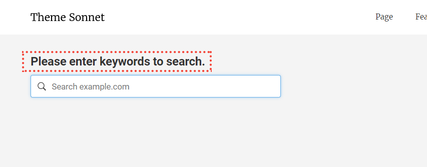 Please enter keywords to search.