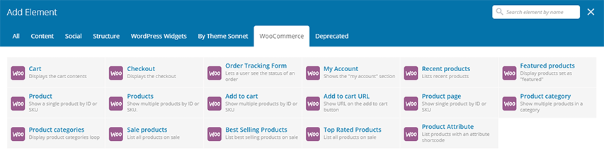 WooCommerce related shortcode, which is built into WPBakery Page Builder Plugin.