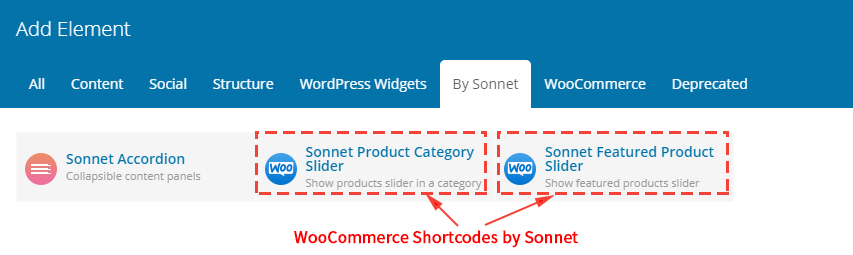 WooCommerce Shortcodes by Sonnet Screenshot.