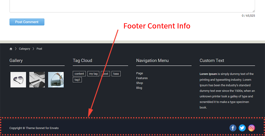 Footer Content Info.