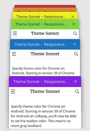 Sonnet can specify theme color of Chrome on Android.