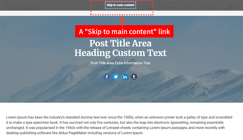 A 'Skip to main content' link.
