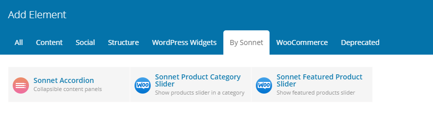 WPBakery Page Builder content elements By Sonnet.